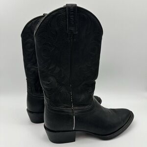 Justin Cowboy Boots CR0910 Mens Sz 9EE Black Leather Western Riding Classic READ